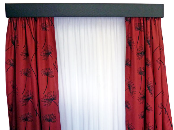 Curtains with pelmet available from Lindy's Curtains and Blinds